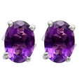 thumbnail image 4 of Natural African Amethyst Stud 925 Sterling Silver Earrings Jewelry DGE1075_A E-1017, 4 of 6