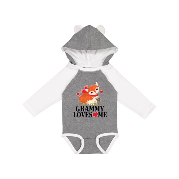 Inktastic Grammy Loves Me Woodland Fox Girls Long Sleeve Baby Bodysuit
