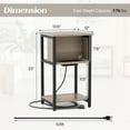 thumbnail image 3 of Costway 2 PCS Nightstand 3-Tier End Table with Charging Station USB Ports & Power Outlets Grey & Black, 3 of 9