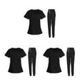 thumbnail image 3 of Ruiboury Ensemble de Blouse Médicale pour Femme Col en v Manches Courtes Lavables Noir P 3ensemble, 3 of 6