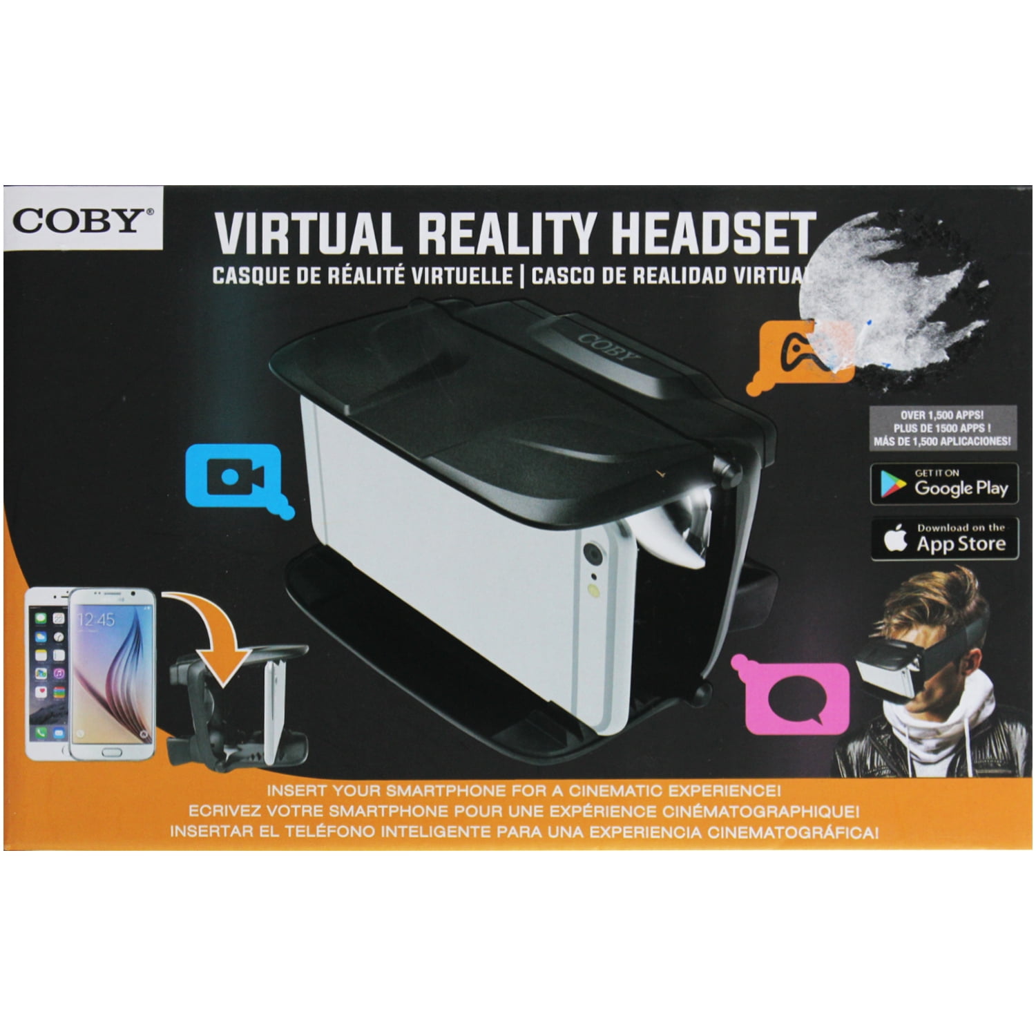 Coby Virtual Reality Headset for Smartphones with Google Play & App