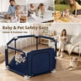 thumbnail image 4 of Baby Playpen, Travel Baby Playards, Baby Play Yard, 6Panels Portable Infant Play Game Area,Blue, 4 of 7