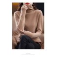 thumbnail image 1 of Suéter de lana para mujer, camisa base con cuello de pelo, suéter de cachemira de otoño e invierno, suéter de chaqueta de cuello alto de estilo extranjero, 1 of 6