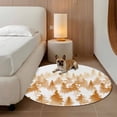 thumbnail image 3 of Burnt Orange Forest Large Round Rug 8 FT, Non Slip Living Room Area Carpet, Contemporary Silhouette Abstract Art Washable Soft Circle Rug Non-Shedding Floor Carpet for Bedroom Office Dining Room, 3 of 9