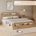 thumbnail image 4 of Bed Frames with Storage Headboard, Farmhouse Platform Bed Frame, Wood Slats Support, Noise Free, No Box Spring Needed, 4 of 6