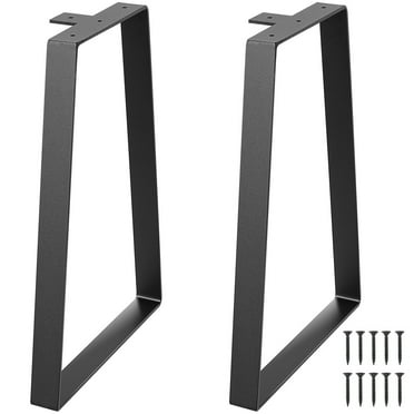KFFKFF 16-inch Trapezoid Metal Table Legs, Pair of Substitute Furniture Legs for Homemade Coffee Tables, Contemporary Desks, Benches, Nightstands, Sofas, Supports up to 400 lbs, Easy-to-Install