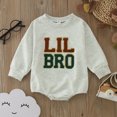 thumbnail image 2 of Splozh Cute Baby Girl Clothes Infant Boys Romper 3 6 12 18 24 Months Long Sleeve Letter Embroider Pullover Newborn Sweatshirt Bodysuits,Grey,12-18 Months, 2 of 8