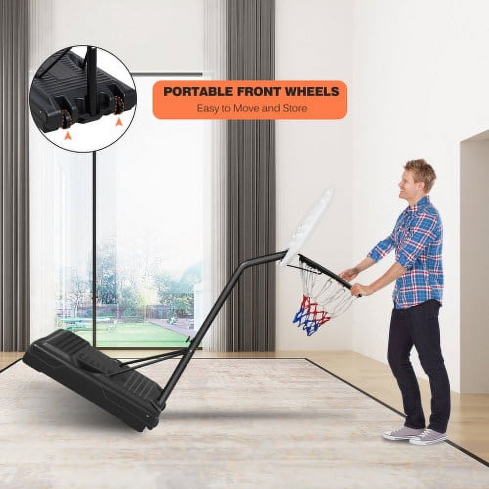 Fantasyland 3.1-4.7ft Adjustable Height Basketball Hoop, Indoor Outdoor Basketball Hoop System with 36" Shatterproof Backboard and Stand for Youth