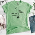 thumbnail image 2 of Hey Gull Friend Shirt, Unisex Women's Men's Shirt, Seagull Shirt, Beach Shirt, Animal Pun Shirt, Heather Apple Green, Medium, 2 of 6