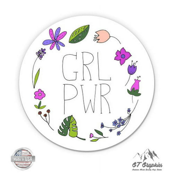 Grl Pwr Girl Power - 3" Vinyl Sticker - For Car Laptop I-Pad Phone Helmet Hard Hat - Waterproof Decal