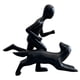 thumbnail image 2 of Estatua de hombre y perro, figura decorativa de arte para estantería de salón. Negro, 2 of 7