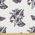 thumbnail image 1 of Entomology Fabric by the Yard, Detailed Poligonia Butterflies and Belladonna Flowers, Decorative Upholstery Fabric for Sofas and Home Accents, 3 Yards, Eggplant Pale Seafoam by Ambesonne, 1 of 4