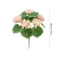 thumbnail image 3 of Artificial Lotus Flower Realistic Water Lily Silk Stem Home Decor for Table Centerpiece Vase Arrangement Buddha Decor （Pink）, 3 of 6