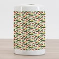 thumbnail image 2 of Vegetable Ceramic Toothbrush Holder, Vegetarian Cartoon Arrangement Pickle Onion and Tomatoes on Off White Backdrop, Decorative Versatile Countertop for Bathroom, 4.5" X 2.7", Multicolor, 2 of 4
