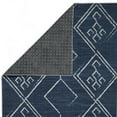 thumbnail image 3 of Playa Rug Machine Washable Area Rug With Non Slip Backing - Stain Resistant - Eco Friendly - Family and Pet Friendly - Aspen Tribal Moroccan Bohemian Navy&Creme Design 2'2''x6', 3 of 8