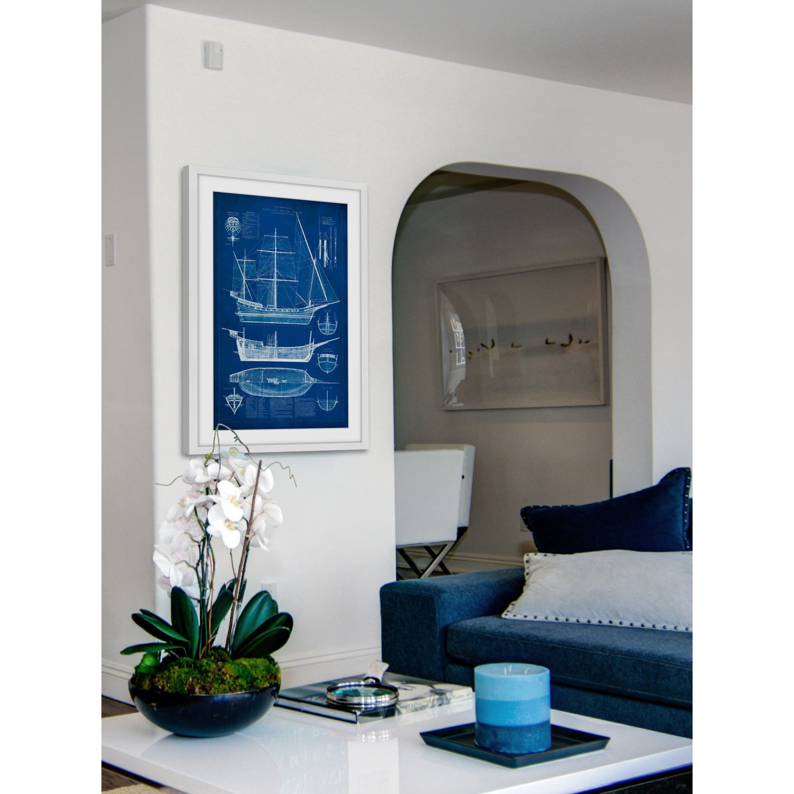 Marmont Hill "Ship Blueprint I" Framed Painting Print