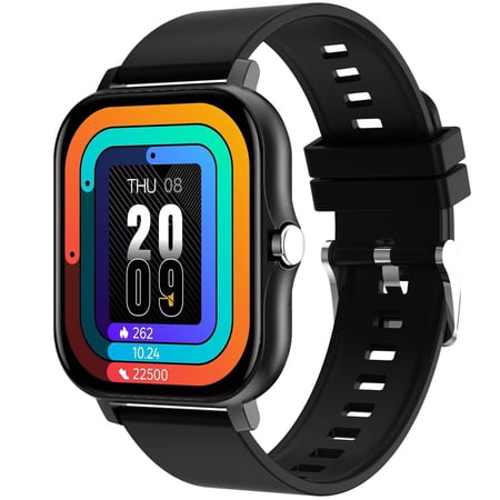 Aoznliie Smart Watch, 1.7 inch Watches for Men & Women with Stainless Steel Strap, IP67 Bluetooth Calling Smartwatch for Gift, Black