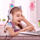 thumbnail image 4 of Audífonos Bluetooths 5.1 BLOOSOM Diadema Orejas De Gato Rosa, 4 of 5