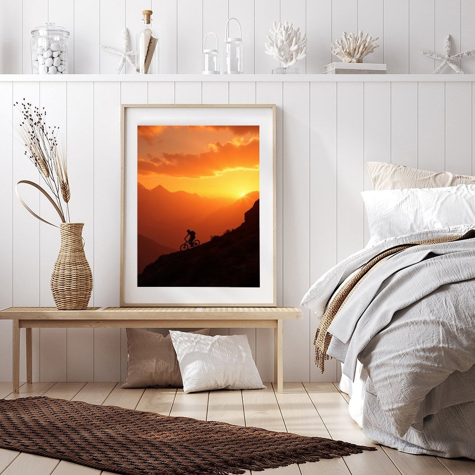 Diamond Art Kit for Adults, Sunset Mountain Biking Adventure Diamond Painting for Adults Beginners, 5D DIY Diamond Art Painting Kits, Colorful Diamond Painting Craft for Home Decor 12x16