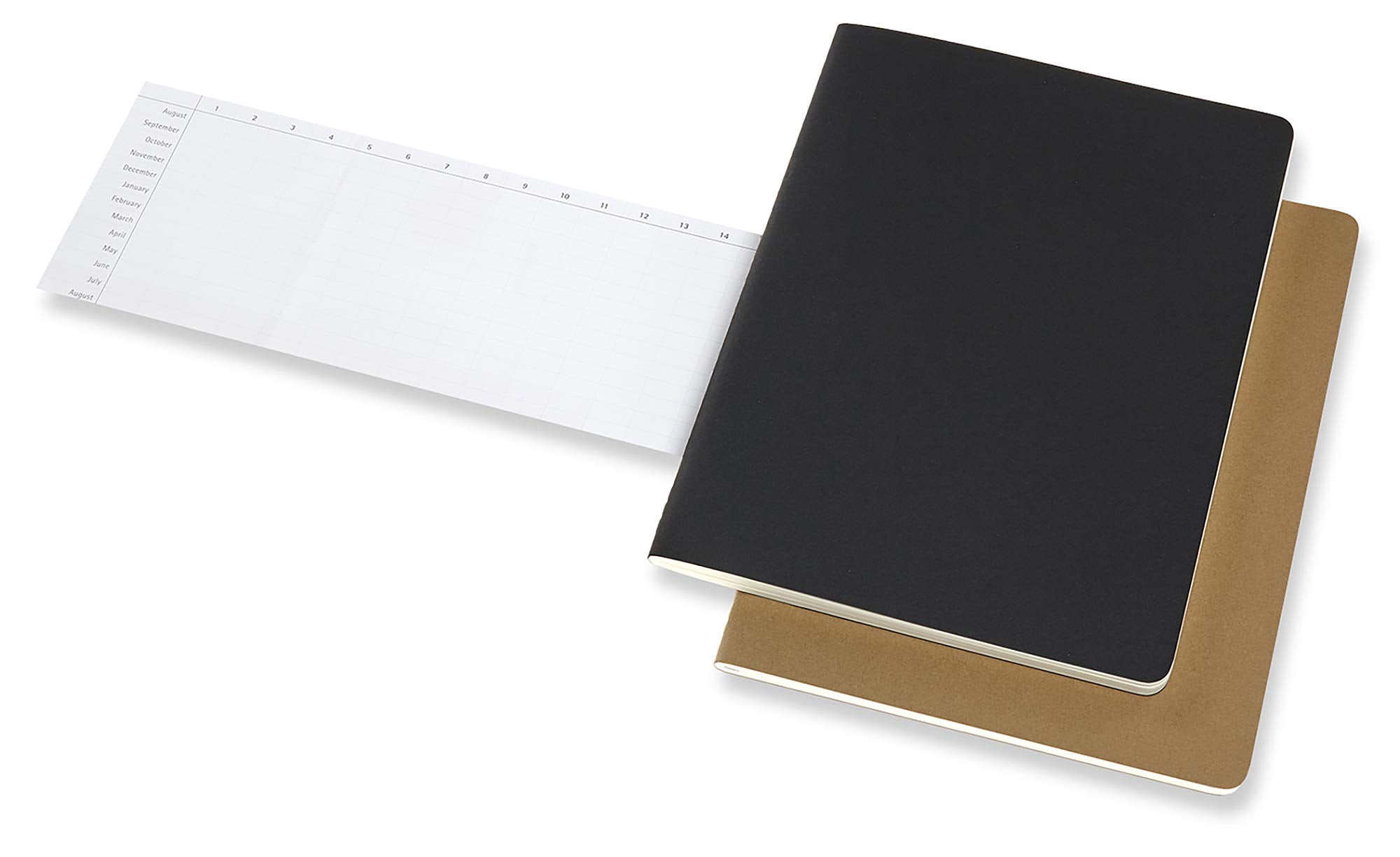 Moleskine Subject Journal, Black & Kraft Brown, 7.5in x 9.75in, 160 Pages, 2 Count