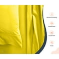 thumbnail image 3 of Queen Size Egyptian Cotton Bed Sheets 800 TC Sheet Set Yellow Solid Cotton 15" Deep, 3 of 5