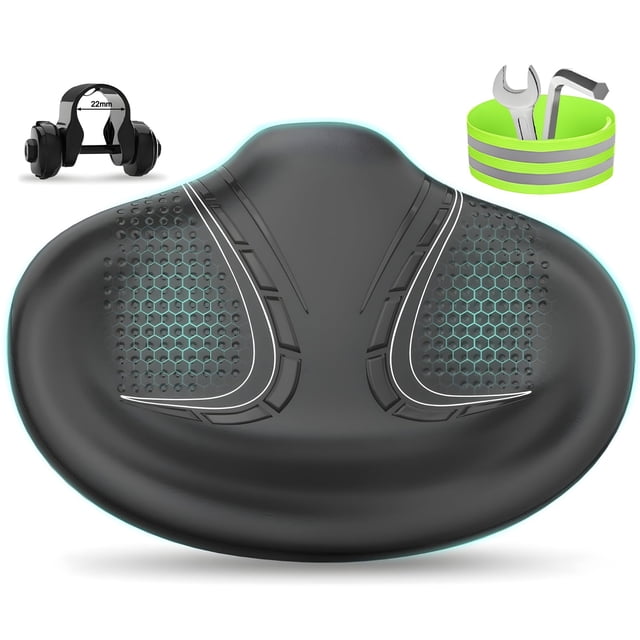 Asiento de bicicleta BLUEWIND sin nariz, extragrande, 33 x 23 cm, acolchado