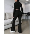 thumbnail image 4 of Conjunto de Dos Piezas para Mujer, Pantalón Corto de Larga con Cremallera y Pantalones, Chándal Sexy y Ajustado para Estar en Casa. Negro L, 4 of 6