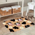 thumbnail image 2 of FJPT Non Slip Flannel Polyester Floor Mat With Cute Cow And Daisy Pattern For Bathroom Kitchen Bedroom Decor 16x24 inch, 2 of 5