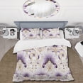 thumbnail image 2 of Designart "Art Deco Elegance In Purple & White II" Damask Bedding Covert Set - Bohemian & Eclectic Bed Set With 2 Shams, 2 of 5