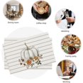 thumbnail image 6 of Floral Stripes Pumpkin Fall Placemats 12x18 Set of 4, Seasonal Autumn Thanksgiving Decorative Table Mat for Home Party Outdoor Dining, 6 of 6