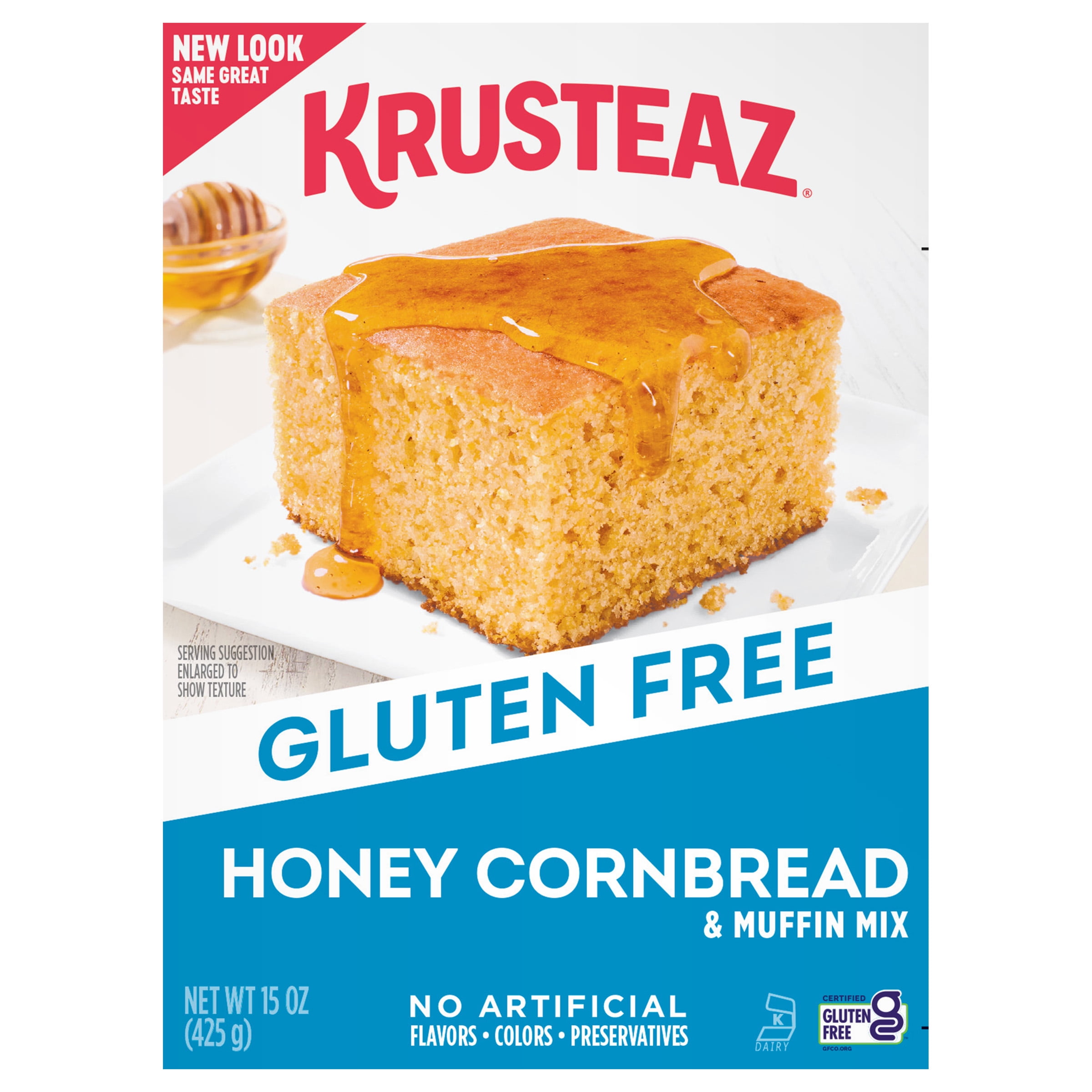 Krusteaz Gluten Free Honey Cornbread Mix, Made with Real Honey, 15 oz Box