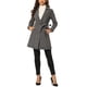 thumbnail image 2 of Chaqueta de mezclilla larga con cinturón y botones de manga larga con solapa para mujer INSPIRE CHIC en negro y gris, 2 of 6