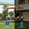 thumbnail image 4 of Solar LED 10FT Patio Umbrella – UV-Resistant Waterproof Outdoor Market Table Parasol with Easy Crank Tilt, 8 Ribs, Sun Shade for Garden, Pool, Lawn, Backyard – Color: Tan, 4 of 7