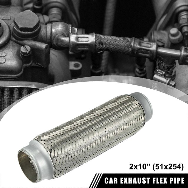 X Autohaux 51mm 63mm 80mm 90mm 100mm Car Muffler Exhaust Flex Pipe Flexible Tubing Exhaust Joint Silencer Stainless Steel