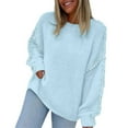 thumbnail image 2 of Sweaters for Women 2025 Fall Winter Long Sleeve Crewneck Loose Knit Sweater Jumper Top Womens Pullover Sweaters, 2 of 8