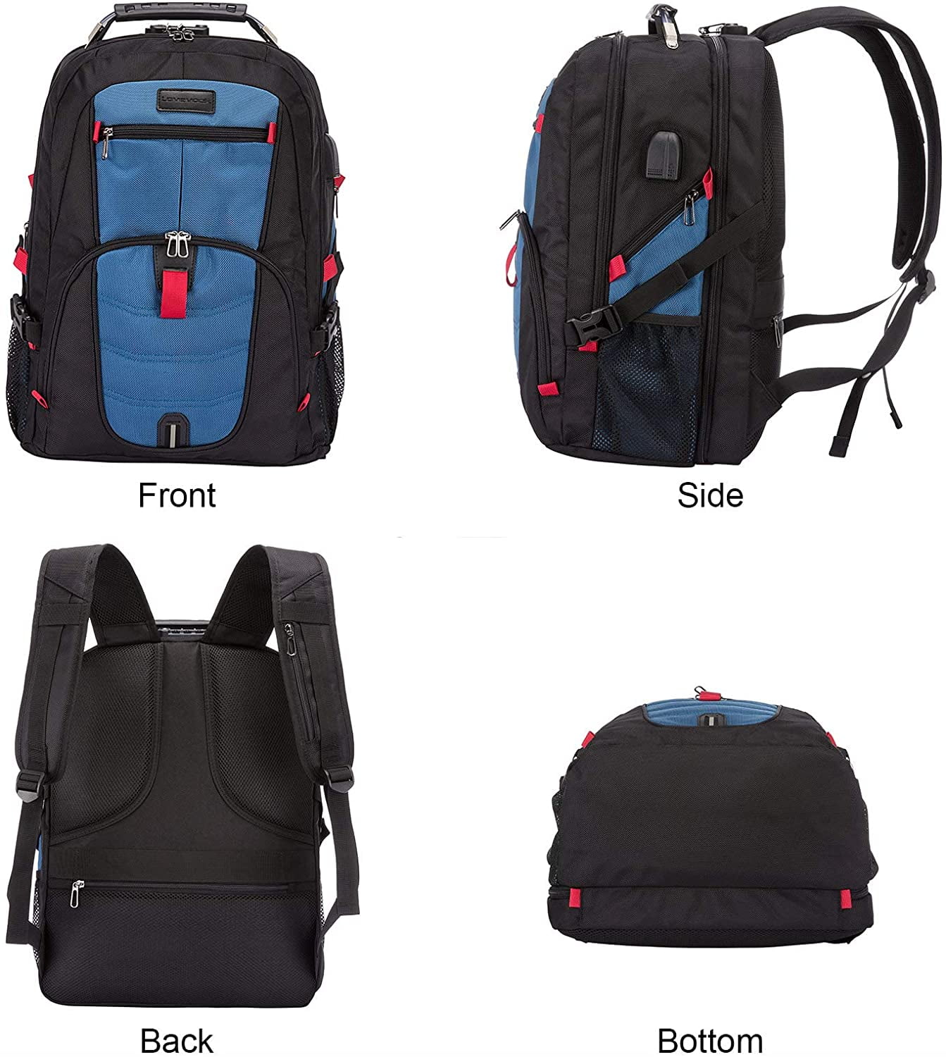 Lovevook Men Travel Backpack, Waterproof Laptop Bag 17", Anti-Thelf Work Bag College Book Bag Teacher Backpack with Lock