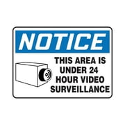 Accuform Signs 7" x 10" Vinyl Safety Sign "NOTICE THIS AREA IS..W/GRAPHIC" Blue/Black On White
