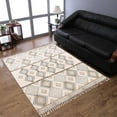 thumbnail image 2 of Casavani Handmade Cotton Square Area Rugs for Kitchen Block Printed Entrance Mat, Grey 4x4 feet, 2 of 7