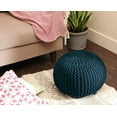 thumbnail image 4 of · REDEARTH · Round Pouf Foot Stool Bean Bag Ottoman - Hand Knitted Boho Pouffe - Home Decor Poof - Stuffed Foot Rest for Living Room - Nursery - Bedroom - Patio (19.5"x19.5"x14") - Teal, Set of 2, 4 of 10