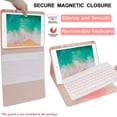 thumbnail image 5 of C INVERTER Keyboard case for iPad 9.7 Inch Air 2, iPad 5th/iPad 6th Generation (2017/2018) Case with Keyboard Detachable,7 Color Wireless Backlit Keyboard,Smart Folio Cover with Pencil Holder(Pink), 5 of 11