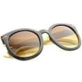 thumbnail image 4 of sunglassLA Unisex Eco-Friendly Genuine Bamboo Temples Oversize Round Sunglasses (Tortoise / Amber) - 53mm, 4 of 4