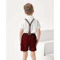 thumbnail image 5 of ZOEREA Baby Boy Clothes Suits, Toddler Boy Short Sleeves Shirt+ Suspender Pants Outfit Sets Gentleman Wedding Suit 1-5 Years, 5 of 12