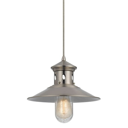 

60W Binghamton Metal Pendant Hanging Ceiling Light Fixture - Brushed Steel