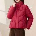 thumbnail image 6 of Quilted Puffer Jacket for Women Winter Stand Collar Zip Up Warm Lightweight Thermal Jacket Outwear with Pockets, 6 of 6