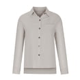 thumbnail image 4 of Womens Dressy Button Down Blouses Business Casual Shirts Long Sleeve Crew Neck Solid Color Fashion Tops, 4 of 5