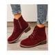 thumbnail image 4 of UKAP Botas para mujer Botas de combate Botines de tobillo impermeables con cordones botas bajas botas de tacón bajo, 4 of 5