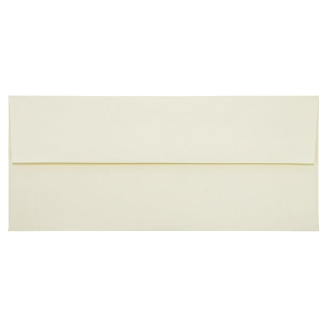 JAM PAPER #10 Sobres Business Strathmore - 4 1/8 x 9 1/2 - Lino blanco natural - Paquete de 50