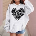 thumbnail image 2 of CUSTG Girl Sweatshirts Heart Graphic Hoodie Long Sleeve Pullover Sweatshirt with Kangaroo Pocket Soft Daily Wear Youth Sweatshirts, 2 of 4