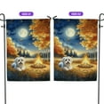 thumbnail image 2 of Hello Fall Maltese Enjoys Warm Campfire Autumn Night Bright Moon Garden Flag 12x18in Double Sided Maltese Dog Lover Gifts Idea Outdoor Decor - 01008, 2 of 5