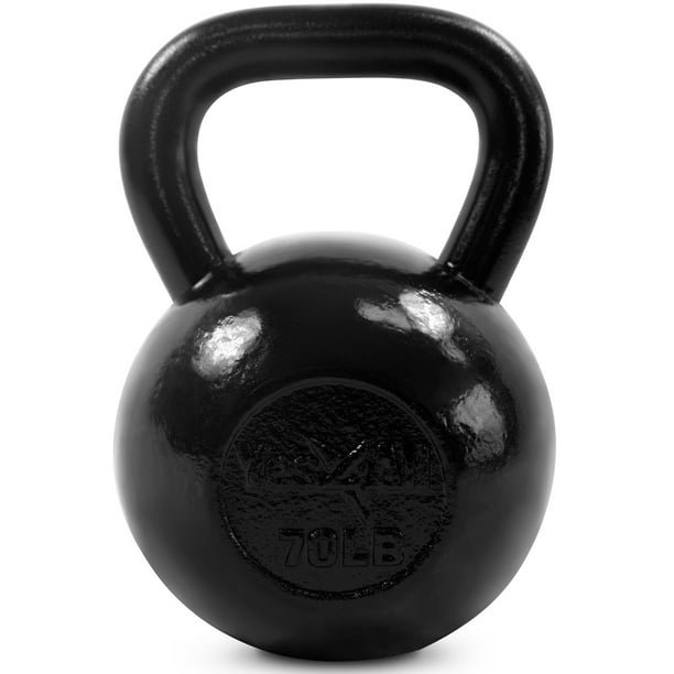 Yes4All 70 lbs Kettlebell Cast Iron Kettlebell Weights (Single